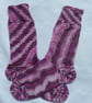 Hand-cranked Knitted Ribbed Wool Socks Size 6 to 7 - Image 3
