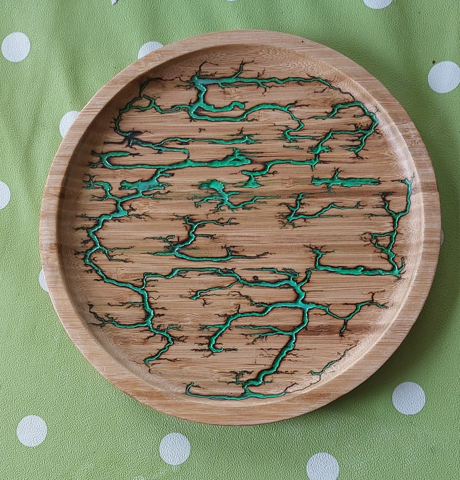 Fractal burnt  Lichtenberg  Serving Tray