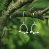  Silver Pod with Silver Seeds Dangle Earrings