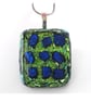 Luxury Fused Dichroic Glass Pendant P015 Silver plated chain - Image 5