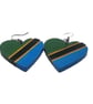 Tanzanian flag earrings. Tanzania loveheart earrings, african jewellery,afro art