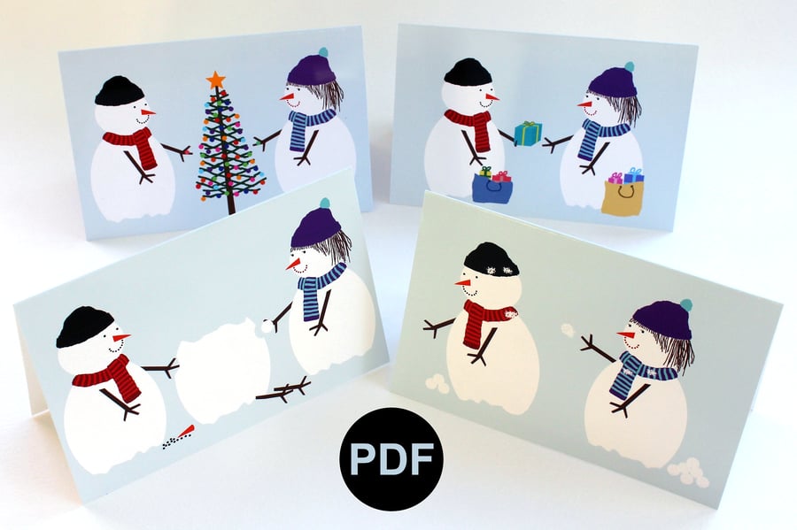 4 PDF Charity Christmas Cards (Downloadable & Printable)
