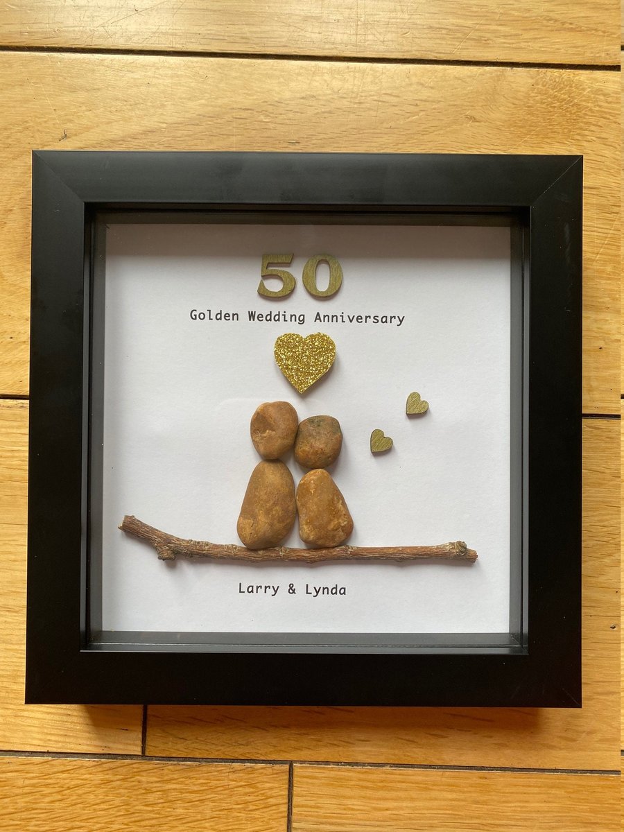 50th Gold Wedding Anniversary Frame, Golden Anniversary Gift, 50th Anniversary G