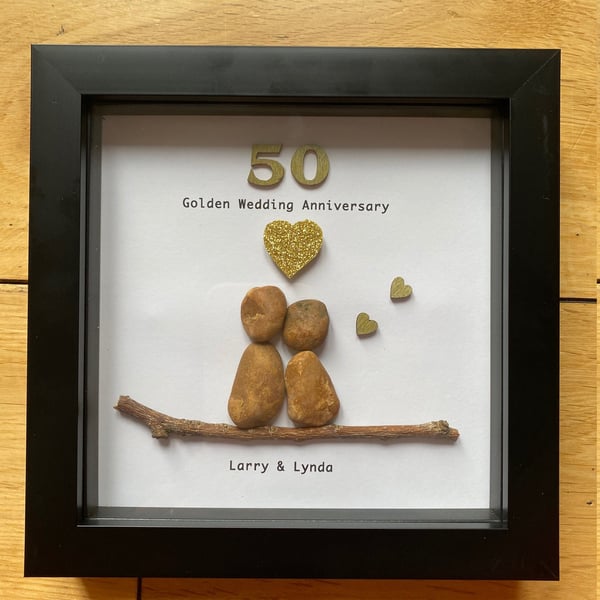 50th Gold Wedding Anniversary Frame, Golden Anniversary Gift, 50th Anniversary G