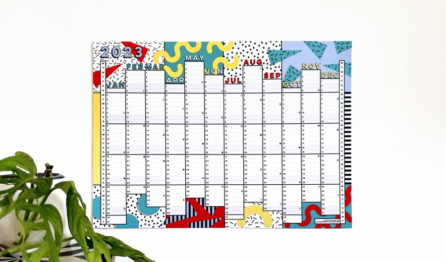 Sunday seconds Memphis Imperfect Print - 2023 Wall Planner Calendar