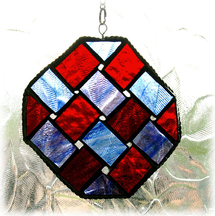 Celtic Stained Glass Suncatcher Handmade  Weave 