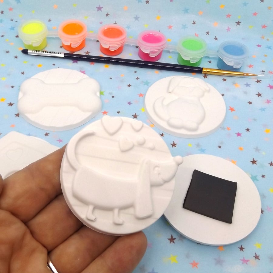 Paint Your Own Fridge Magnets - 5 DIY magnets