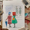 Shopping  - Mixed Media - Quirky Art made in Yorkshire