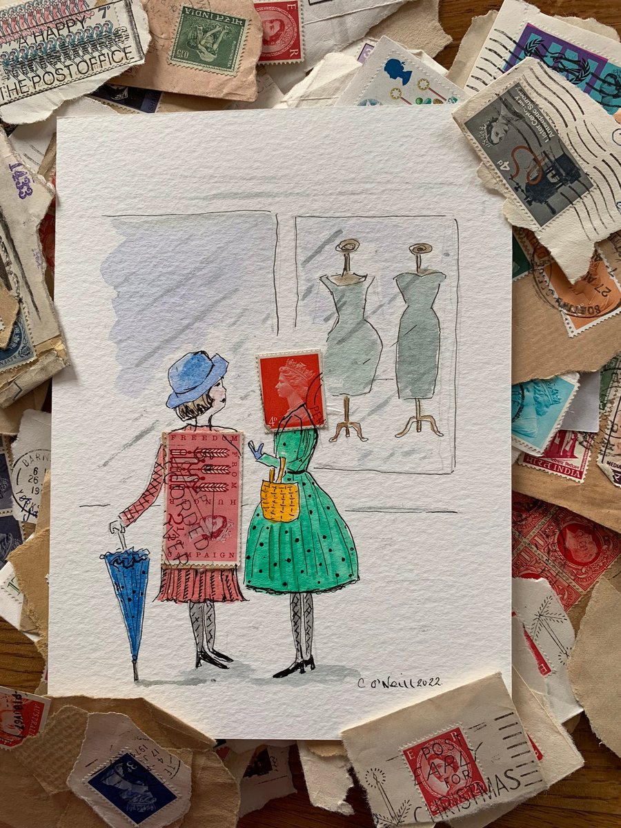 Shopping  - Mixed Media - Quirky Art made in Yorkshire