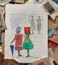 Shopping  - Mixed Media - Quirky Art made in Yorkshire