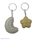 Crochet moon and star keyring keychain bag charm