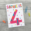 Girls 3rd, 4th, 5th, 6th, 7th, 8th, 9th Personalised Birthday Card 