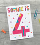 Girls 3rd, 4th, 5th, 6th, 7th, 8th, 9th Personalised Birthday Card 