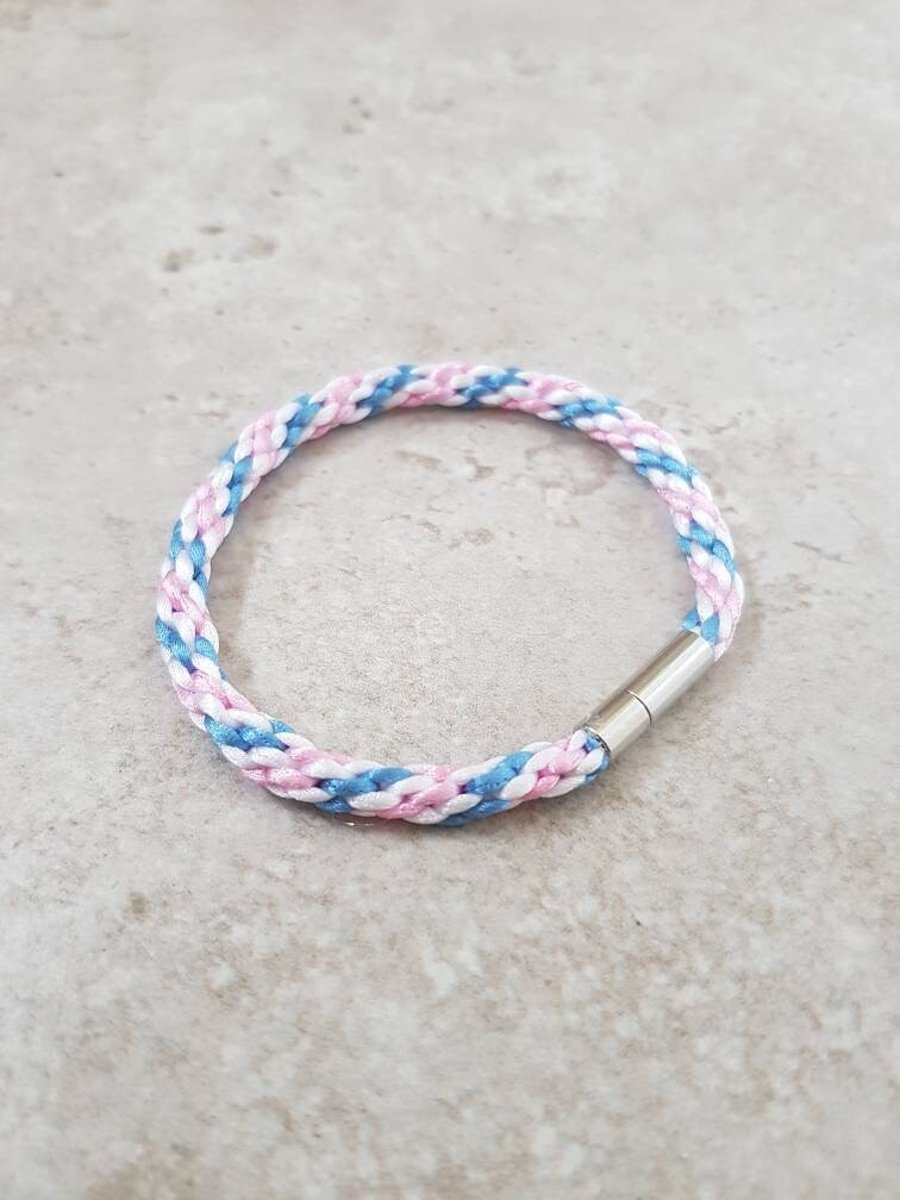 Transgender Bracelet, Trans flag Ankle Bracelet