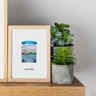 Loch Ness, Dores, Highland Landscapes, giclée A5 art print