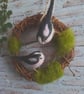Indoor wreath decoration with needle felted birds . - Image 2