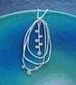 Silver seed pod pendant necklace, hallmarked silver pendant