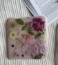 Handmade Resin Tray Set Pink Floral Design with Gold Detail and Coasters - Image 2