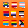 Set of 5 Pride flag mini stickers