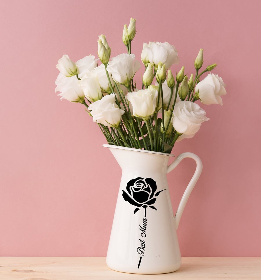 Personalised Mother's Day Rose Sticker Mothers Day Decor Vase