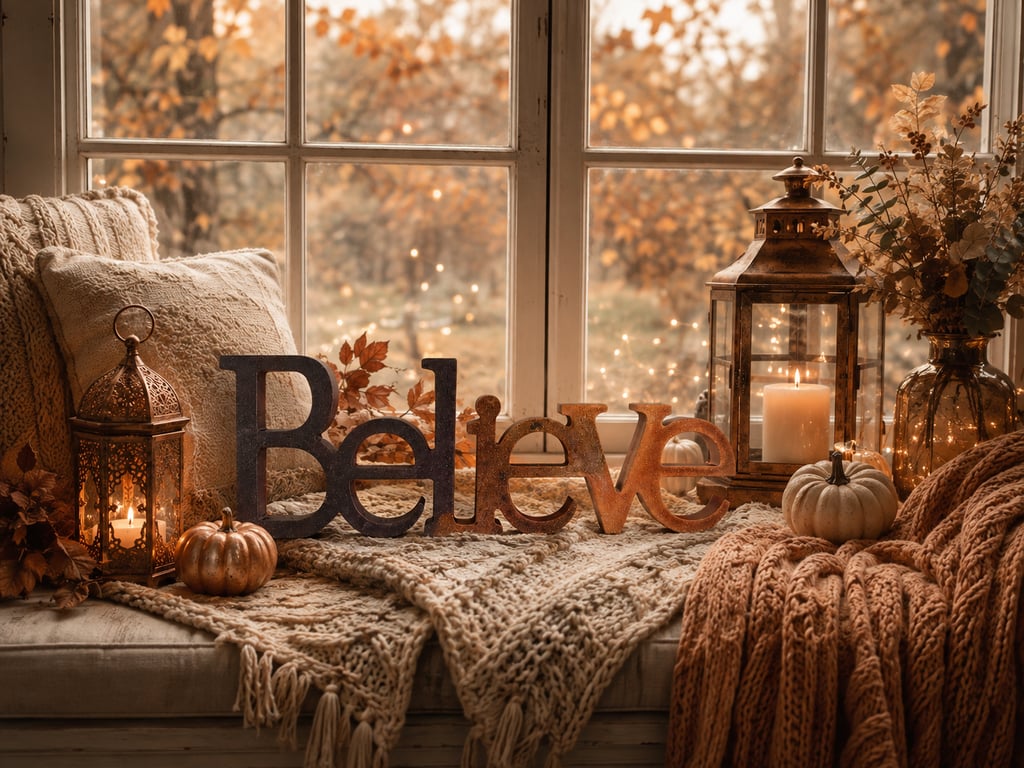 'Believe' Resin Ornament Sign In Brown and Copper. A Great Gift To Inspire.