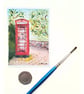 Original ACEO Miniature Watercolour Painting of Classic K6 Telephone Box