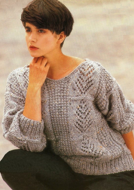 VINTAGE KNITTING PATTERN Ladies Tweed Sweater