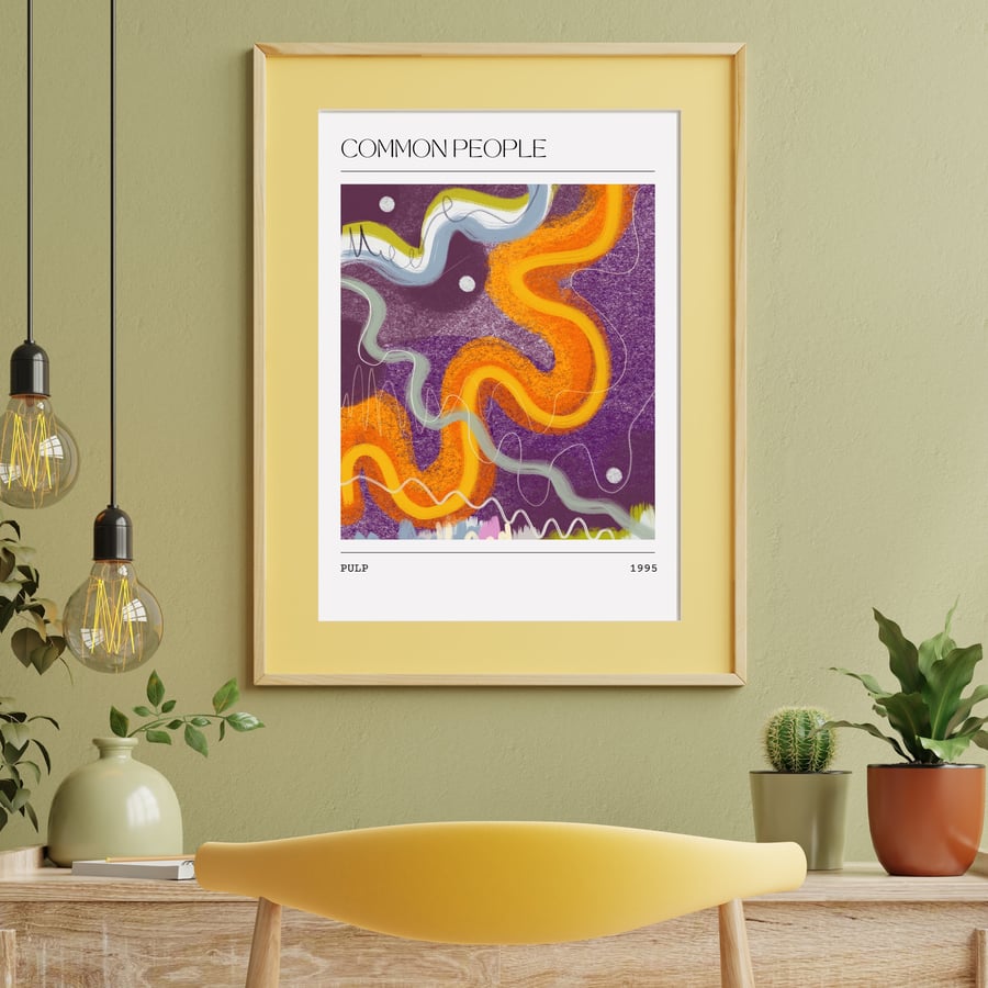 Music Poster Pulp - Common People Abstract Painting Song Art Print 