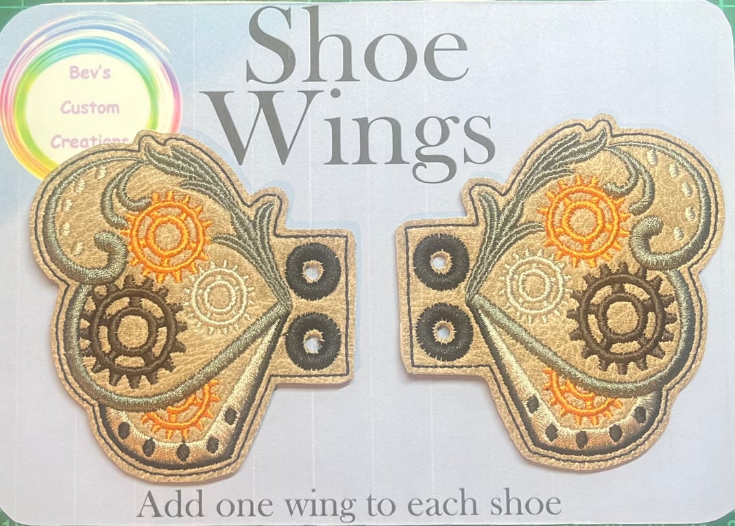 vintage, Embroidered shoe,boot wings.