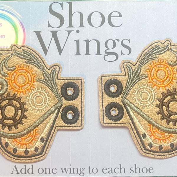 vintage, Embroidered shoe,boot wings.