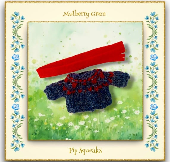 Pip Squeaks Dark Blue and Red Jumper and Scarf Set