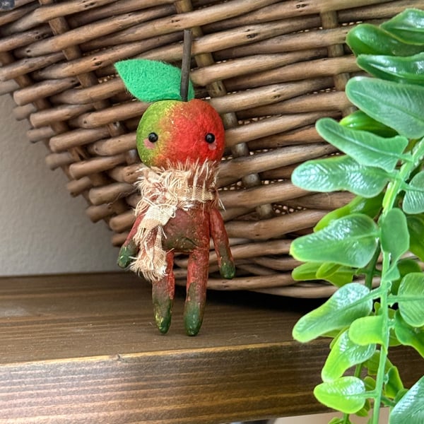 Miniature Apple Spun Cotton Art Doll
