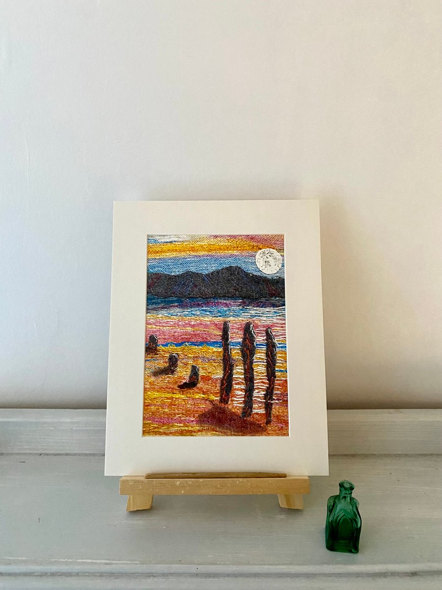 Moonlight shadows at low tide, landscape print
