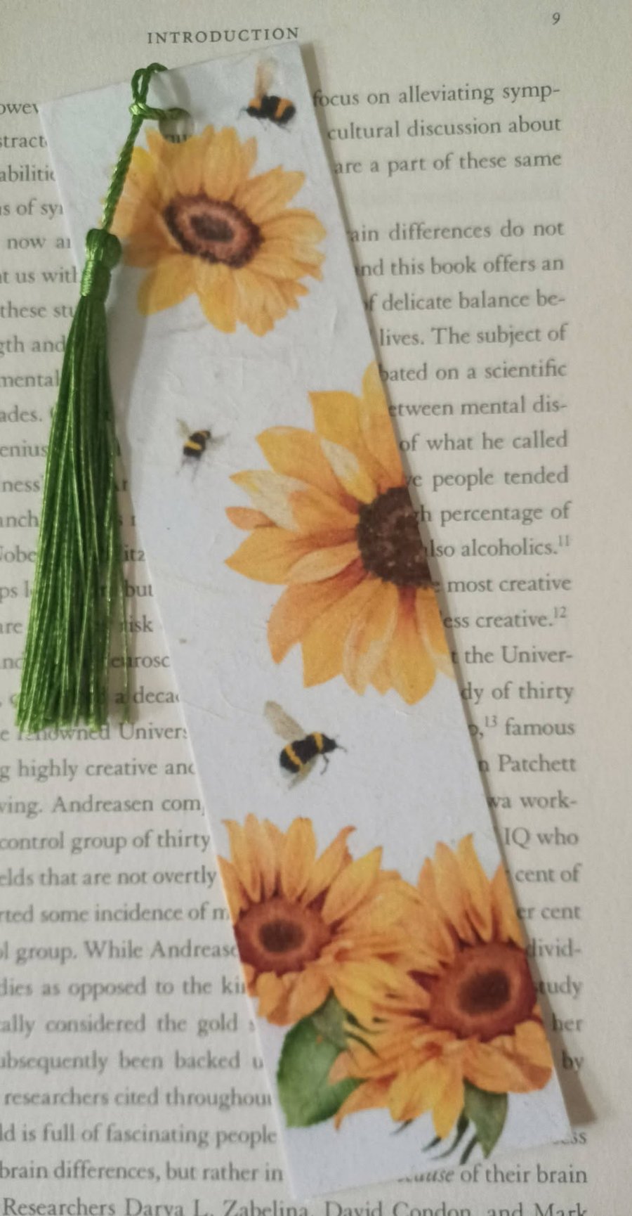 Handmade Sunflower Bookmark and Gift Tag