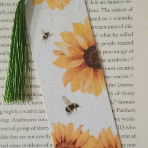 Handmade Sunflower Bookmark and Gift Tag