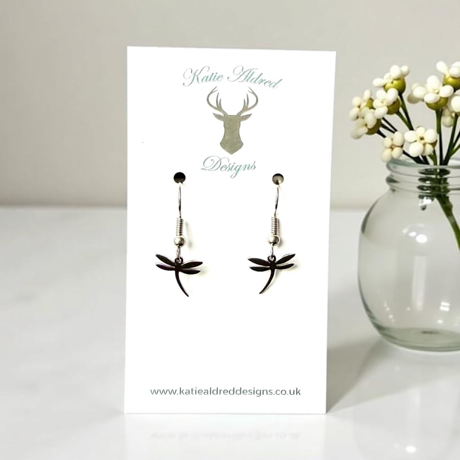 Charm Earrings - Simple Dragonfly