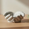 Grey Concrete Versatile Hand Shaped Catchall Bowl or Bird Bath or Feeder