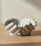 Grey Concrete Versatile Hand Shaped Catchall Bowl or Bird Bath or Feeder