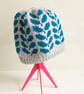 knitted hat, mistletoe pattern hat - Image 1
