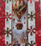 Hand Crafted Decoupage Chistmas Card - Happy Christmas (3397) - Hot Air Balloon