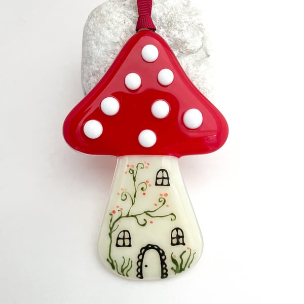 Fused Glass Fairy Toadstool Decoration 2