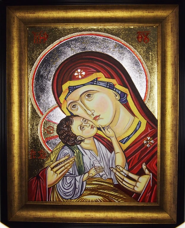 Mother of Tenderness Icon  Hand-Painted with 24k Gold