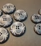 18mm, 22.5mm & 28mm Italian Laser detailing Grey Polyester designer Buttons - Image 2