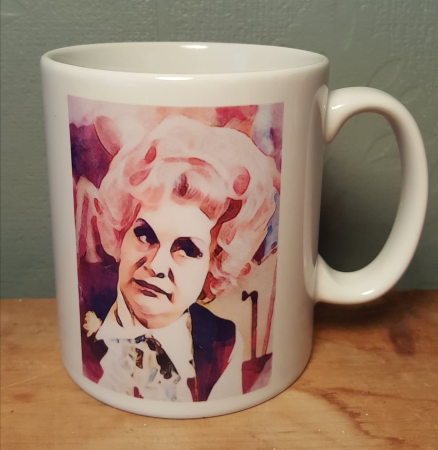 Mrs Slocombe Mollie Sugden Are You Being Served mug 