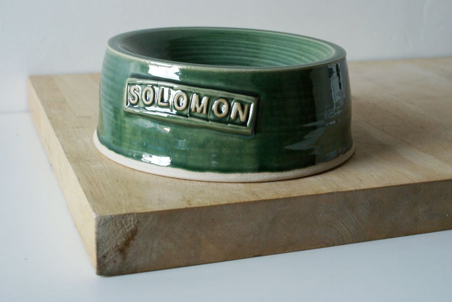 Made to order - Large pet feeding bowl personalised with your pet's name