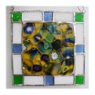 Fused Sunflower Field Tile a Stained Glass Border 