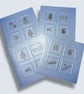  Pack of 4 Christmas Cards on shiny card with festive printed decor, artisan - Image 10