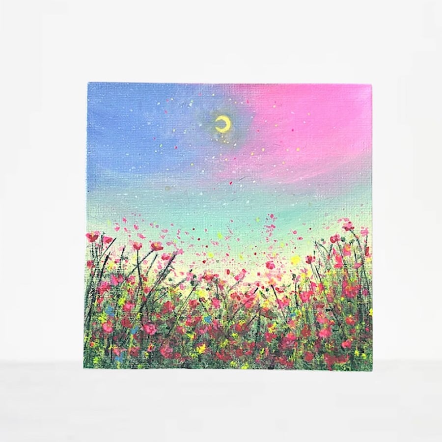 Acrylic on canvas wild flowers 