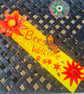 Handmade, upcycled wooden "bees welcome" sign - Image 4