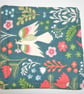 Fabric Coasters Pair of Mats Dove Birds Green Floral